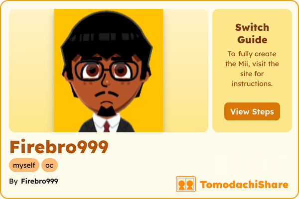 Firebro999, a male Mii  with tags: myself, oc