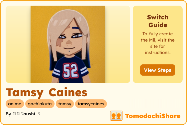 Tamsy Caines, a male Mii  with tags: anime, gachiakuta, tamsy, tamsycaines