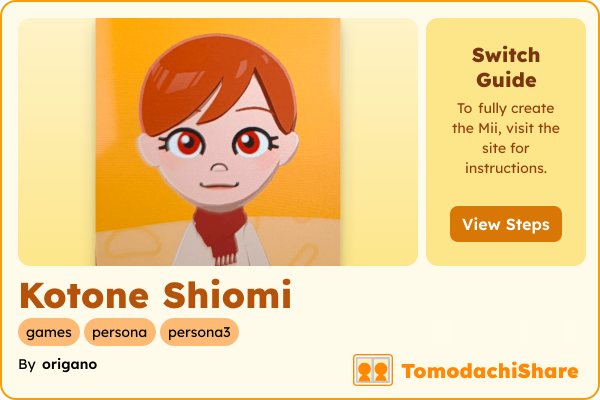 Kotone Shiomi, a female Mii  with tags: games, persona, persona3