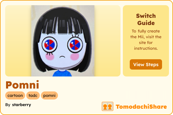 Pomni, a female Mii  with tags: cartoon, tadc, pomni