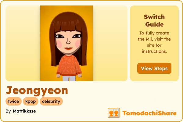 Jeongyeon, a female Mii  with tags: twice, kpop, celebrity