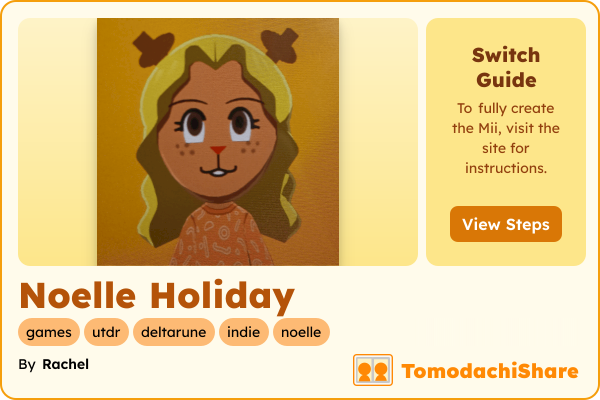 Noelle Holiday, a female Mii  with tags: games, utdr, deltarune, indie, noelle