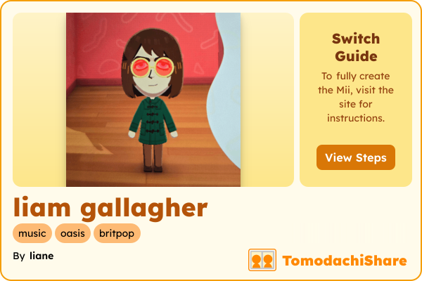 liam gallagher, a male Mii  with tags: music, oasis, britpop