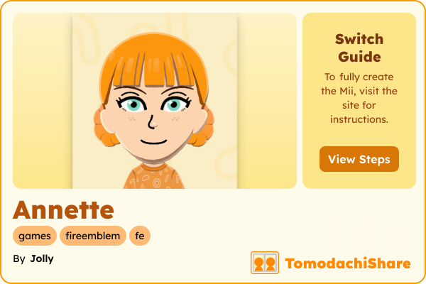 Annette, a female Mii  with tags: games, fireemblem, fe