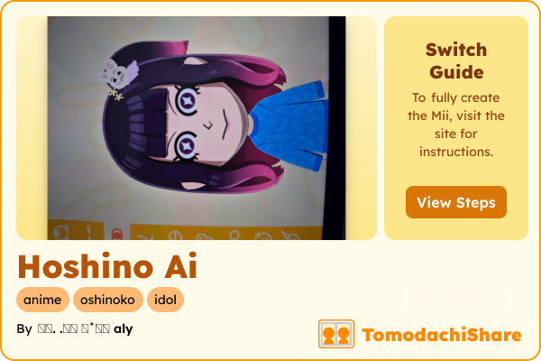 Hoshino Ai, a female Mii  with tags: anime, oshinoko, idol