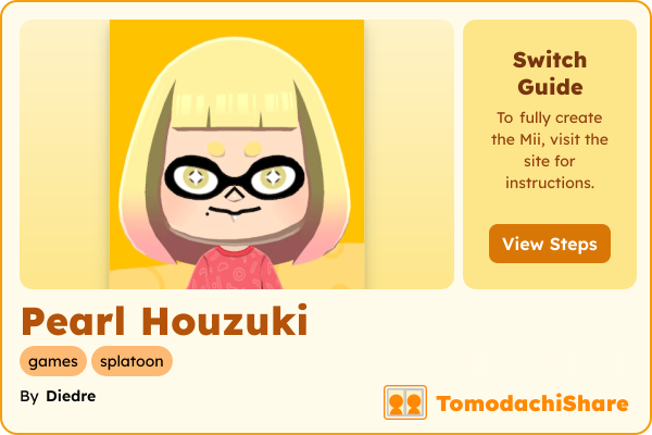 Pearl Houzuki, a female Mii  with tags: games, splatoon