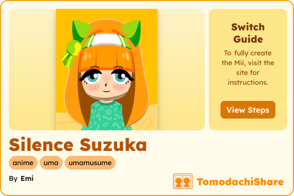 Silence Suzuka, a female Mii  with tags: anime, uma, umamusume