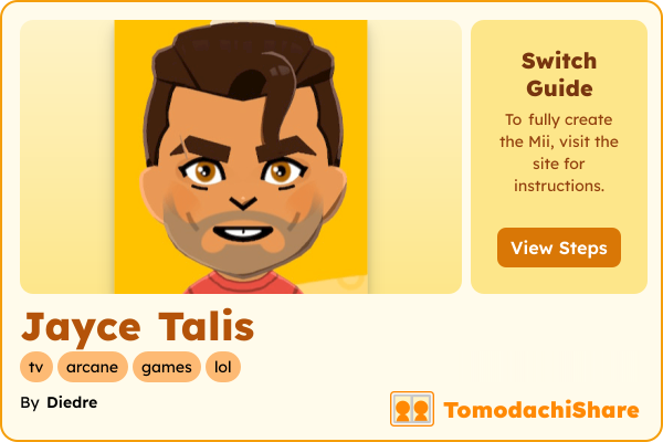 Jayce Talis, a male Mii  with tags: tv, arcane, games, lol