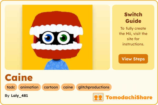 Caine, a male Mii  with tags: tadc, animation, cartoon, caine, glitchproductions