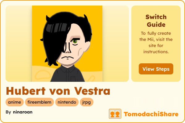 Hubert von Vestra, a male Mii  with tags: anime, fireemblem, nintendo, jrpg