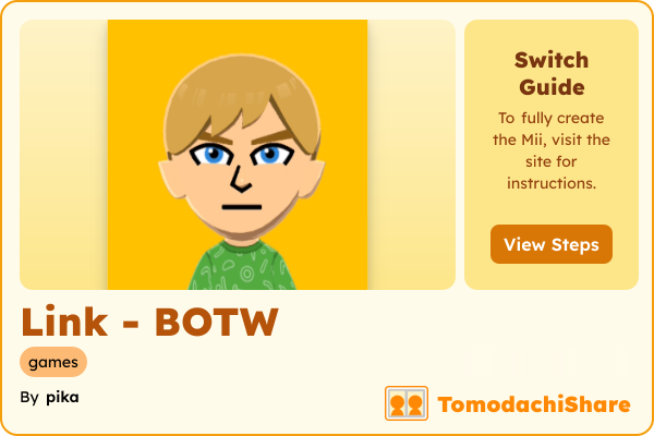Link - BOTW, a male Mii  with tags: games