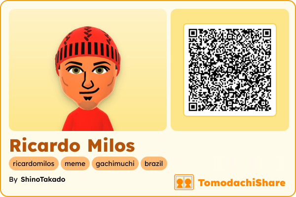 Ricardo Milos, a male Mii  with tags: ricardomilos, meme, gachimuchi, brazil