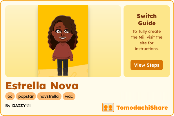 Estrella Nova, a male Mii  with tags: oc, popstar, navstrella, wac
