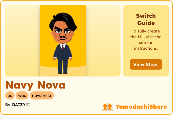 Navy Nova, a male Mii  with tags: oc, wac, navstrella