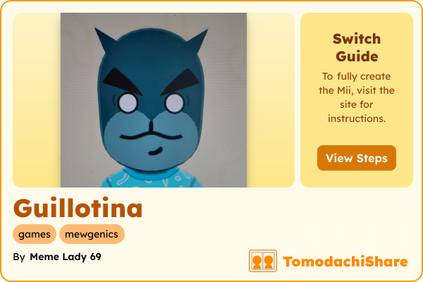 Guillotina, a female Mii  with tags: games, mewgenics