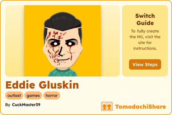 Eddie Gluskin, a male Mii  with tags: outlast, games, horror