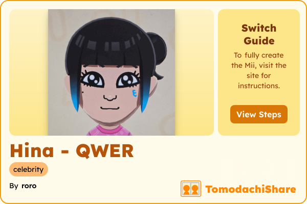 Hina - QWER, a female Mii  with tags: celebrity