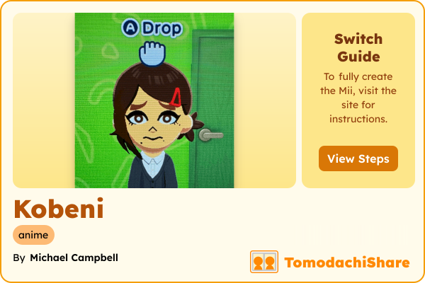 Kobeni, a female Mii  with tags: anime