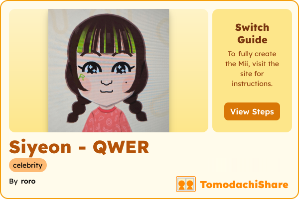 Siyeon - QWER, a female Mii  with tags: celebrity