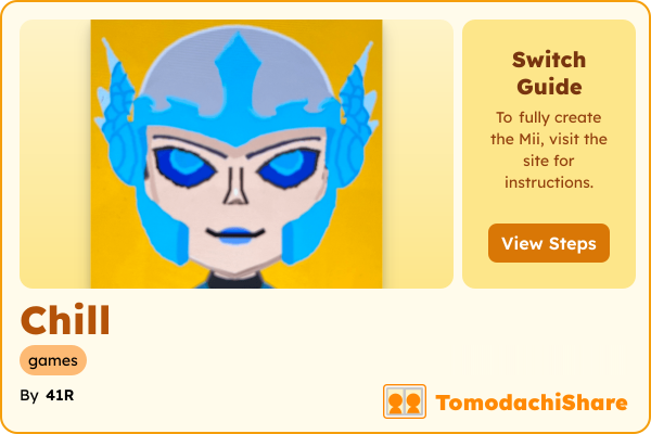 Chill, a female Mii  with tags: games