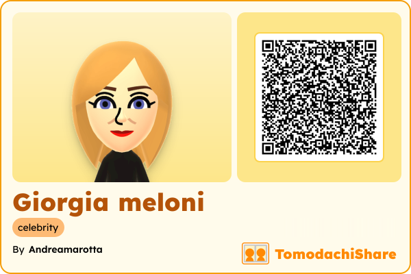 Giorgia meloni, a female Mii  with tags: celebrity