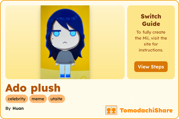 Ado plush, a female Mii  with tags: celebrity, meme, utaite