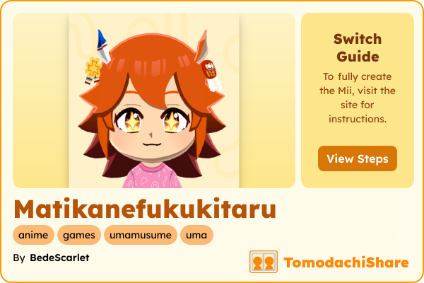 Matikanefukukitaru, a female Mii  with tags: anime, games, umamusume, uma