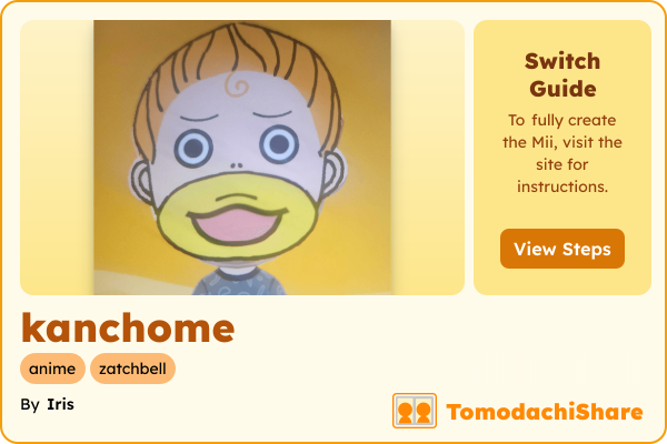 kanchome, a male Mii  with tags: anime, zatchbell