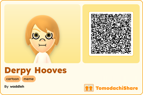 Derpy Hooves, a female Mii  with tags: cartoon, meme