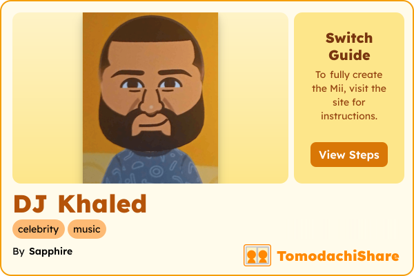DJ Khaled, a male Mii  with tags: celebrity, music