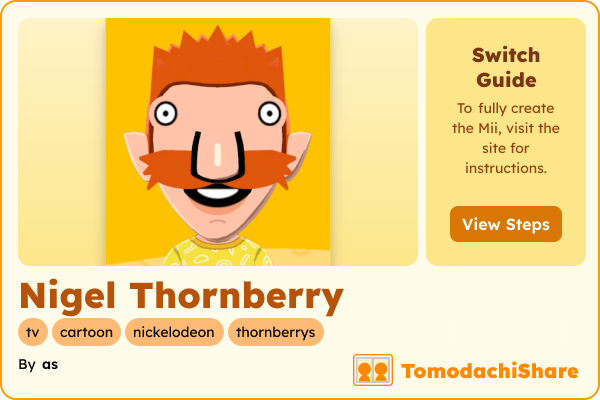 Nigel Thornberry, a male Mii  with tags: tv, cartoon, nickelodeon, thornberrys