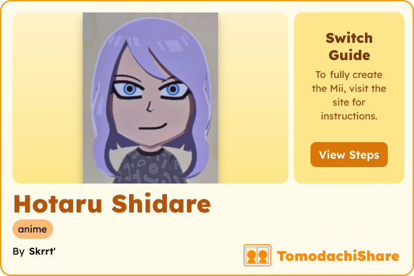 Hotaru Shidare, a female Mii  with tags: anime