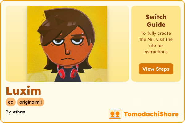 Luxim, a male Mii  with tags: oc, originalmii