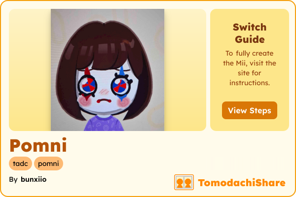 Pomni, a female Mii  with tags: tadc, pomni
