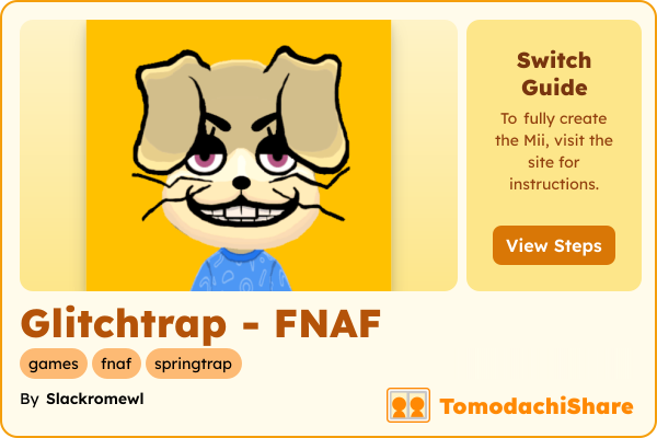 Glitchtrap - FNAF, a nonbinary Mii  with tags: games, fnaf, springtrap