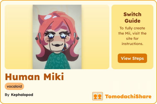 Human Miki, a female Mii  with tags: vocaloid