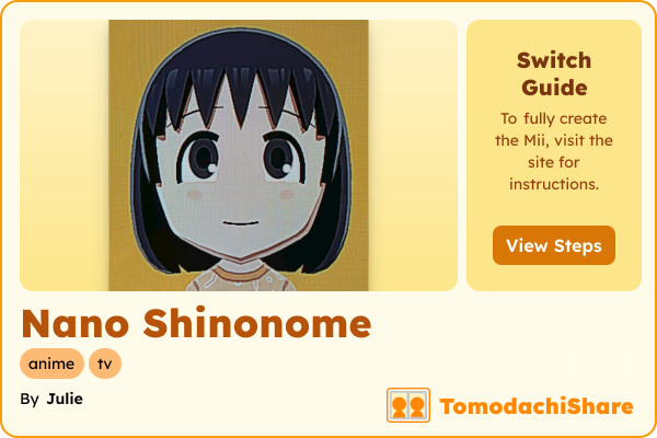Nano Shinonome, a female Mii  with tags: anime, tv