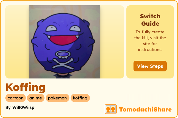 Koffing, a male Mii  with tags: cartoon, anime, pokemon, koffing