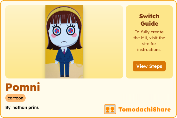 Pomni, a female Mii  with tags: cartoon