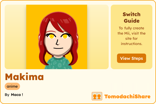 Makima, a female Mii  with tags: anime