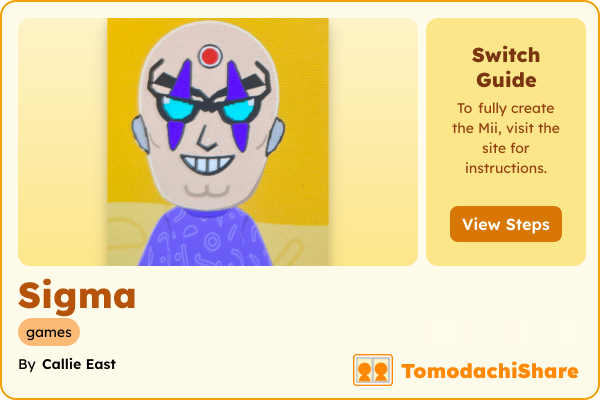 Sigma, a male Mii  with tags: games