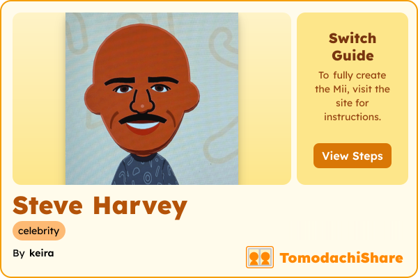 Steve Harvey, a male Mii  with tags: celebrity