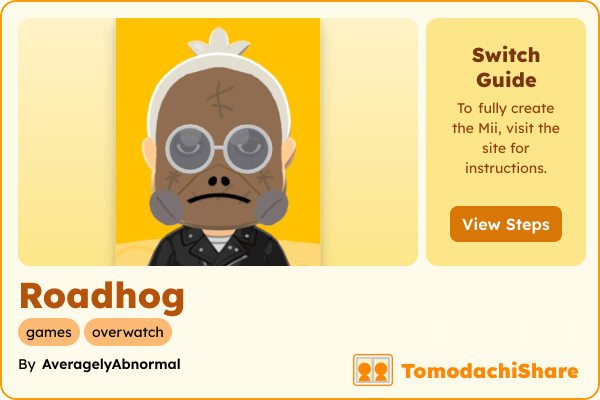 Roadhog, a male Mii  with tags: games, overwatch