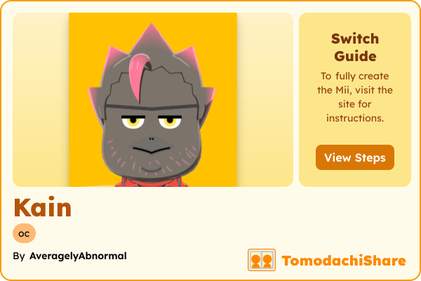 Kain, a male Mii  with tags: oc