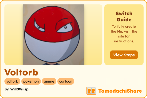 Voltorb, a male Mii  with tags: voltorb, pokemon, anime, cartoon