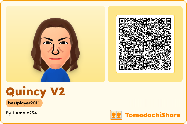 Quincy V2, a male Mii  with tags: bestplayer2011