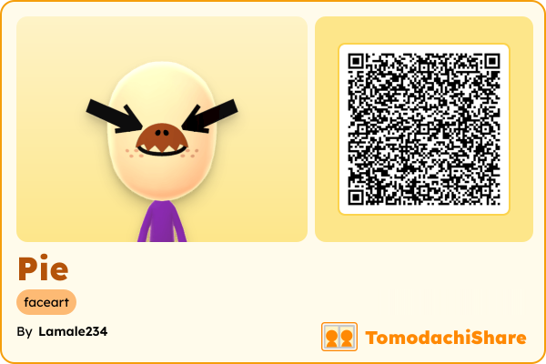 Pie, a male Mii  with tags: faceart