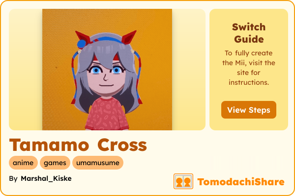 Tamamo Cross, a female Mii  with tags: anime, games, umamusume