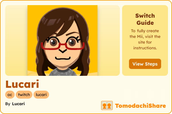 Lucari, a female Mii  with tags: oc, twitch, lucari
