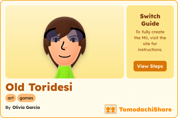 Old Toridesi, a female Mii  with tags: art, games